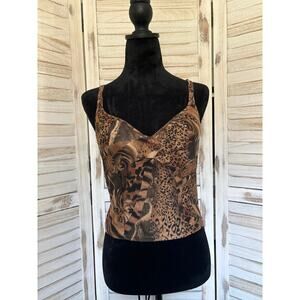 Lormar Spa Cropped Y2K Leopard Print Tank Top